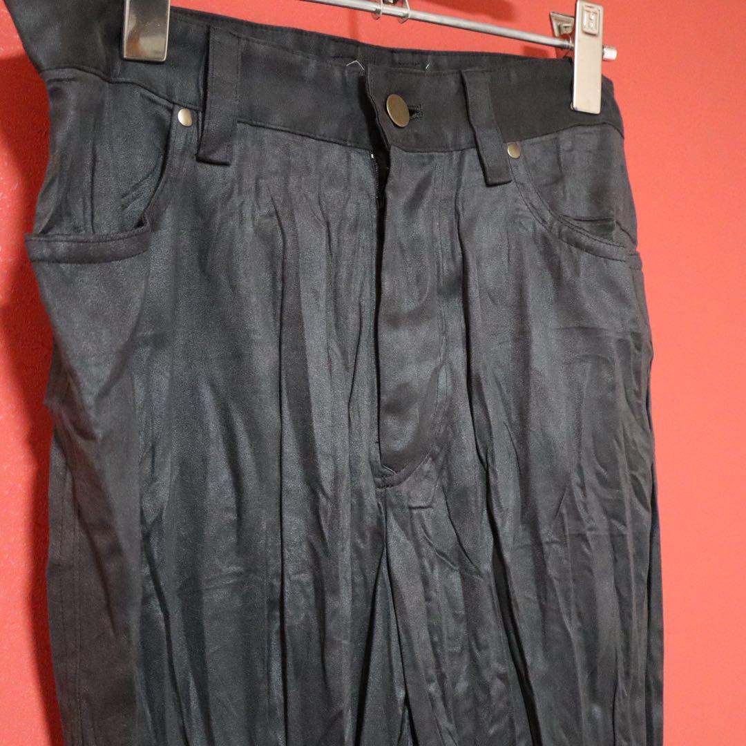 Issey Miyake 06AW Black Crinkle Pleats Studs Pants Size S