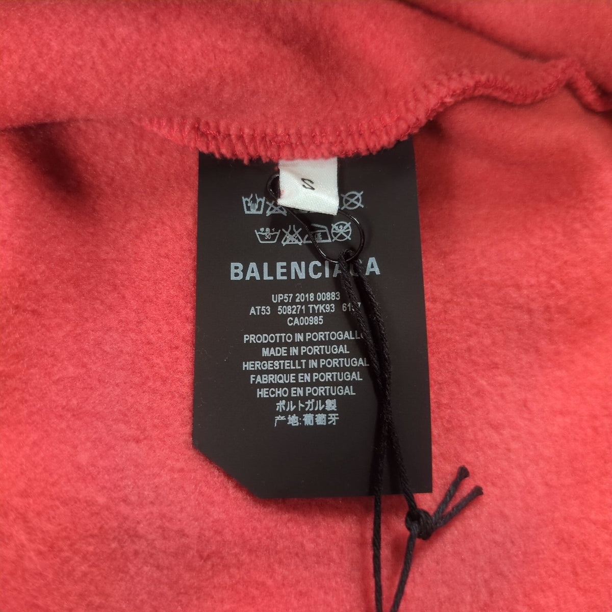 Balenciaga Red Cotton Mini Logo Printed Sweatshirt Size S