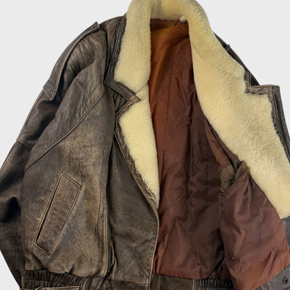 unknown Leather Jacket Brown Size L