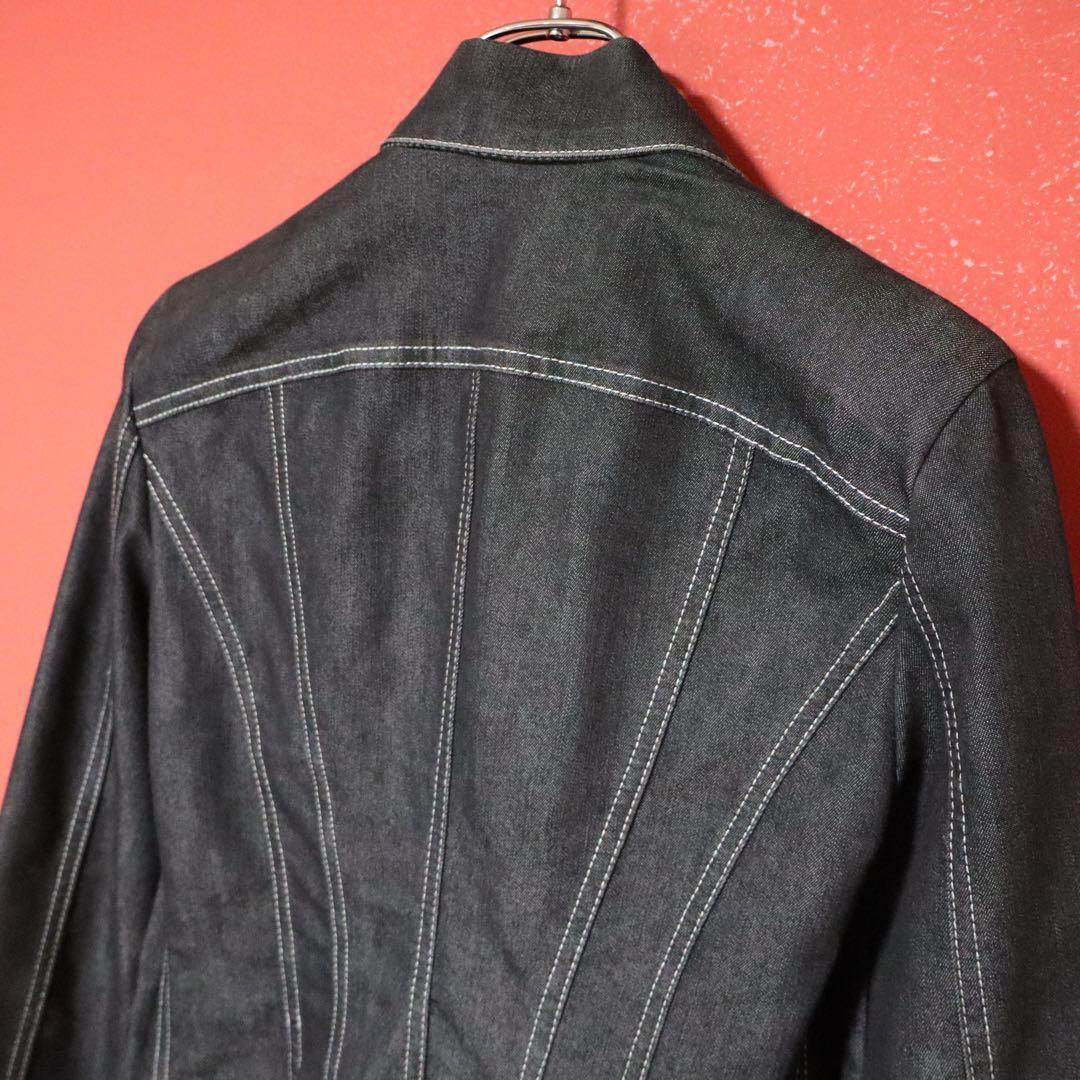 Armani Jeans Metal Logo Cropped Denim Jacket Size 40