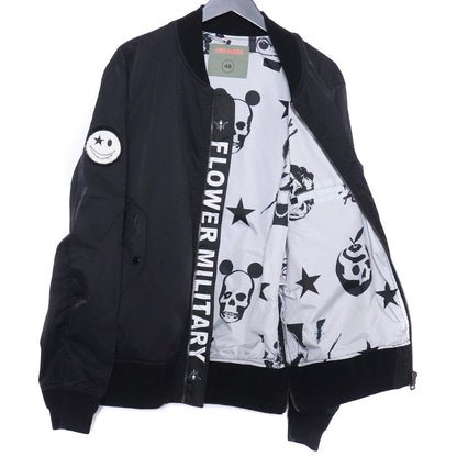 ONE MADE MA- Girl Print Madonna Bomber Jacket Black Size L