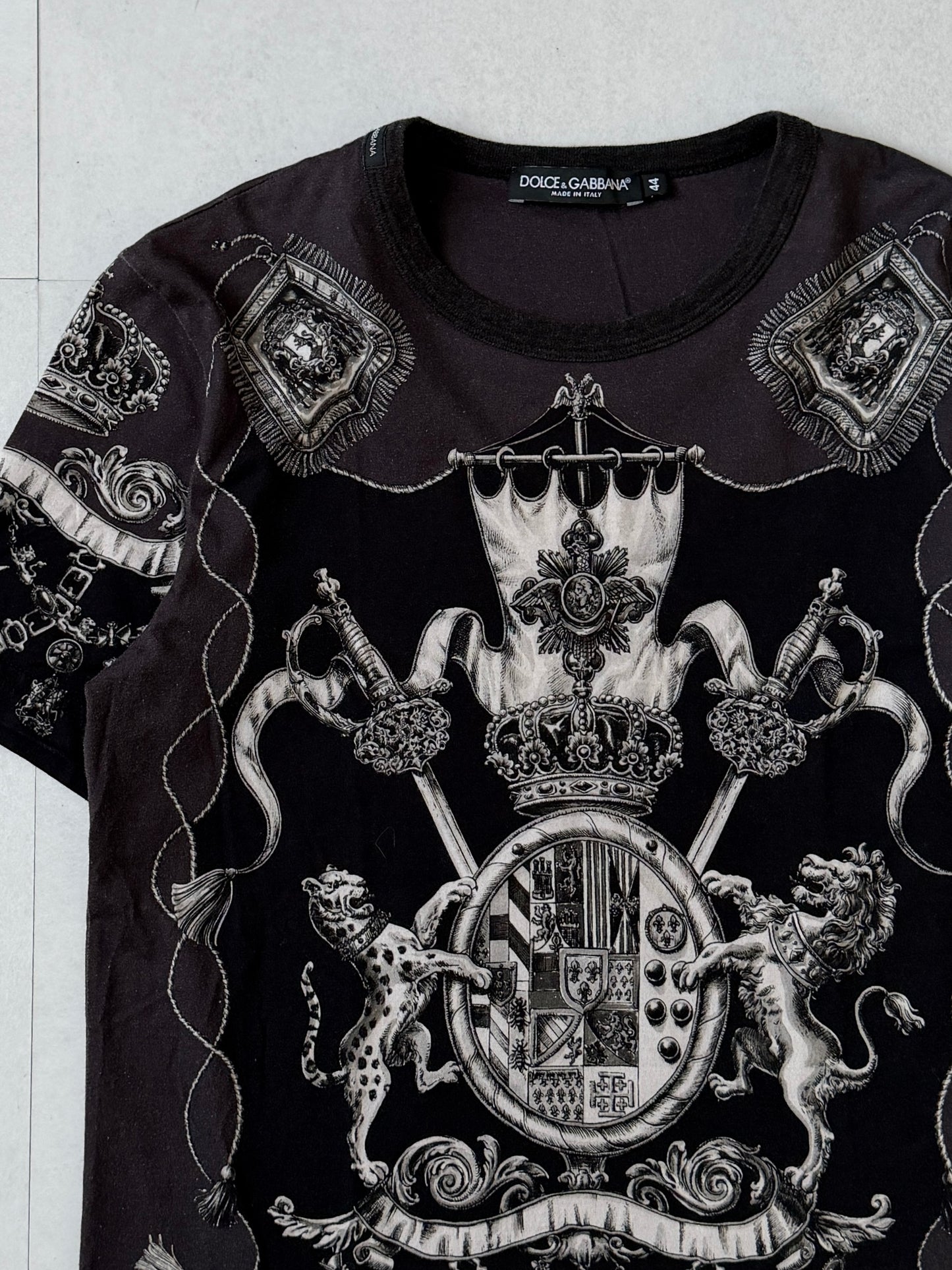 DOLCE&GABBANA Cotton All-Over Pattern T-Shirt Size 44