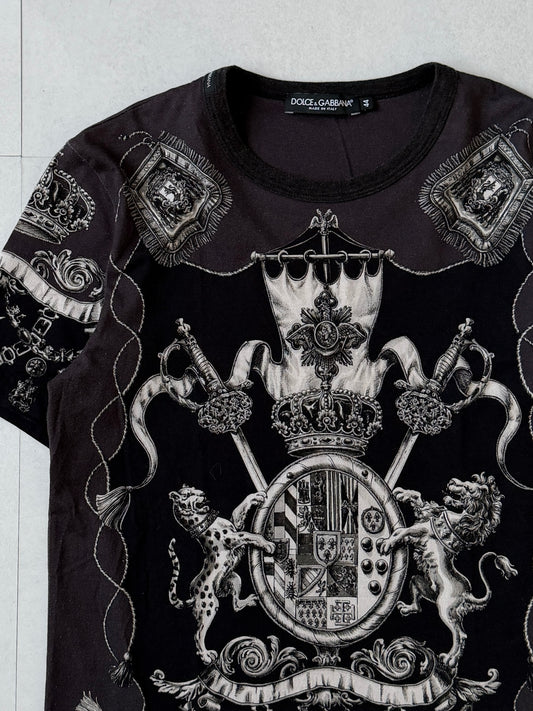 DOLCE&GABBANA Cotton All-Over Pattern T-Shirt Size 44