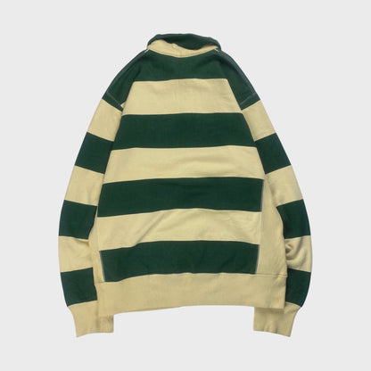 GOOD ENOUGH 90s Collared Striped Half-Zip Sweatshirt Size M