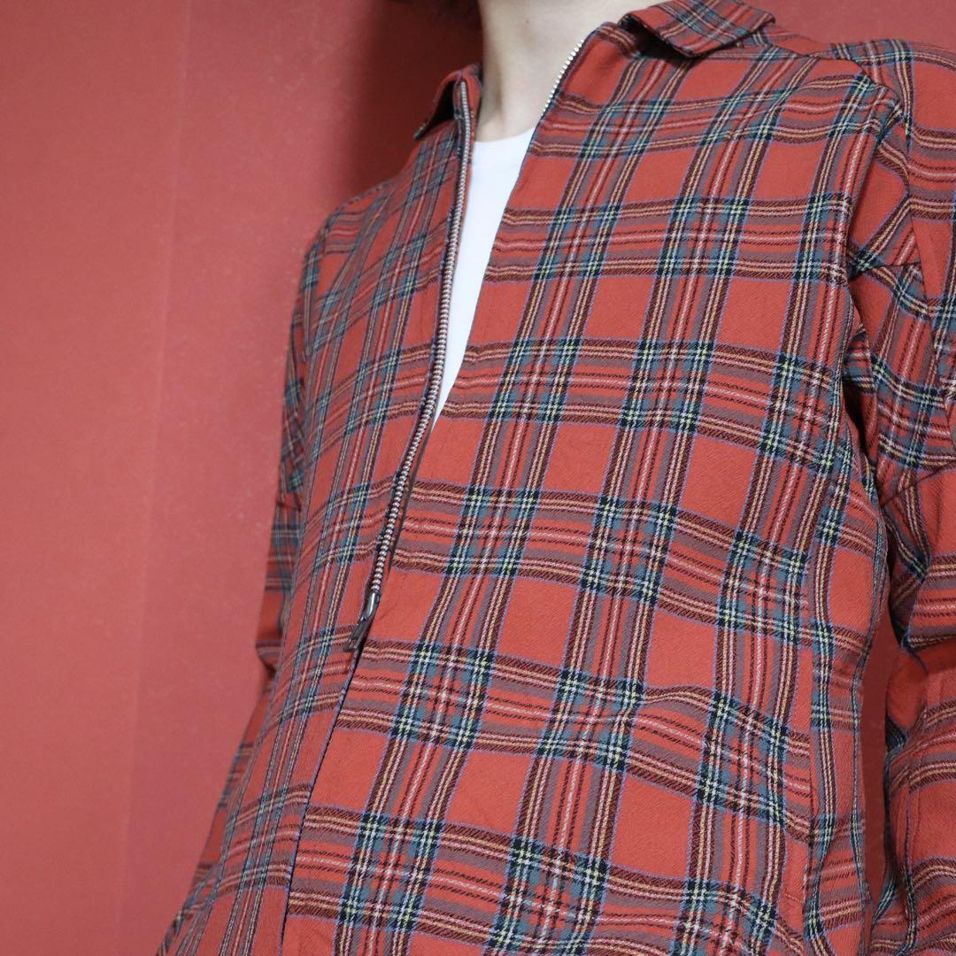 Yohji Yamamoto Red 90s Tartan Check Patch Coat Size FREE