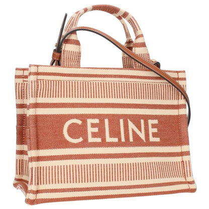 CELINE 24SS Small Cabas Stripe Textile Tote Size ONE SIZE