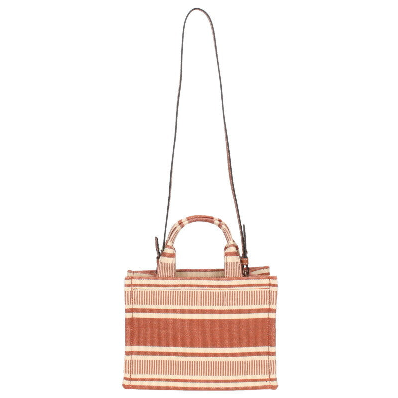 CELINE 24SS Small Cabas Stripe Textile Tote Size ONE SIZE