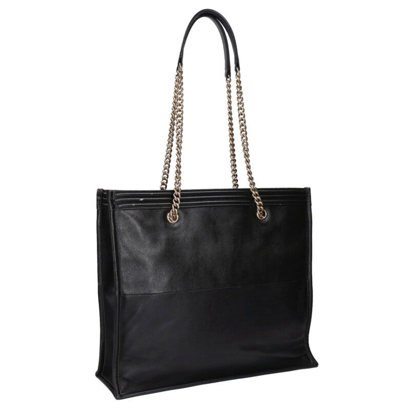 CHANEL Boy Chain Shoulder Tote Black/Gold Size ONE SIZE