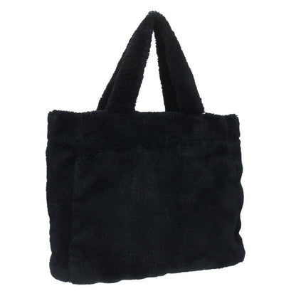 PRADA Spugna Terry Lettering Tote Bag Black Size ONE SIZE