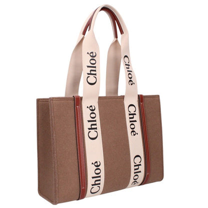Chloe Woody Felt Leather Medium Tote Size ONE SIZE