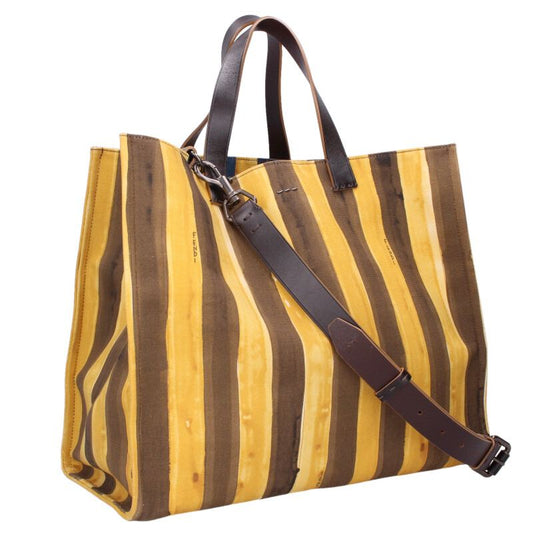 FENDI Stripe Canvas Leather Handle Shoulder Size ONE SIZE