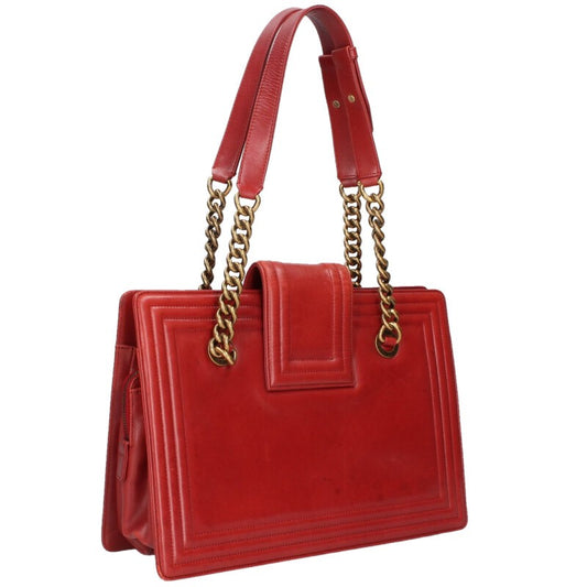 CHANEL Boy Chanel Calfskin Chain Tote Bag Size ONE SIZE