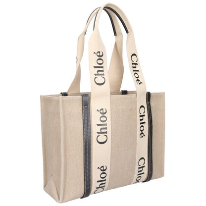 Chloe Woody Canvas Medium Tote Bag Size ONE SIZE