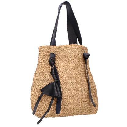 CELINE Leather Strap Raffia Tote Bag Size ONE SIZE