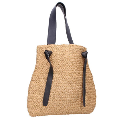 CELINE Leather Strap Raffia Tote Bag Size ONE SIZE