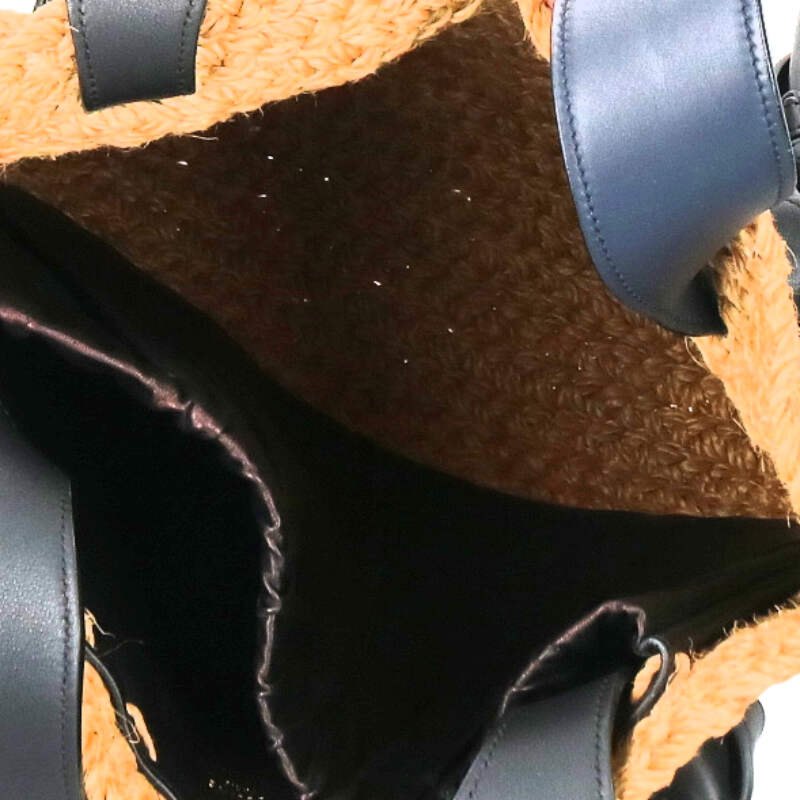 CELINE Leather Strap Raffia Tote Bag Size ONE SIZE
