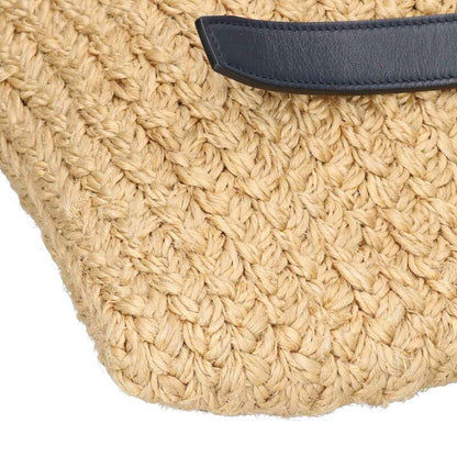 CELINE Leather Strap Raffia Tote Bag Size ONE SIZE