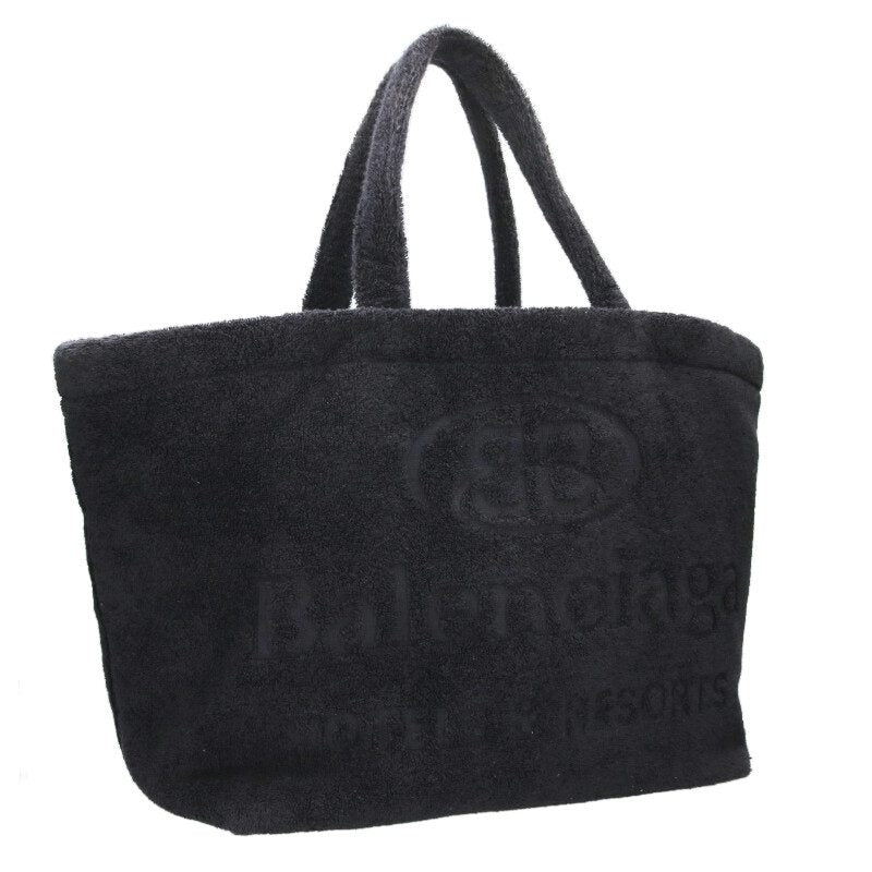 BALENCIAGA Terry Cloth Jumbo Tote Bag Black Size ONE SIZE