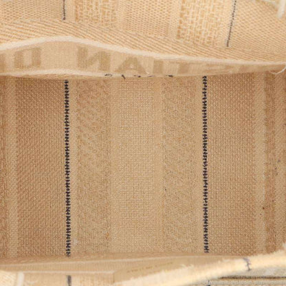 DIOR BOOK TOTE Stripe Canvas Tote Bag Beige Size M