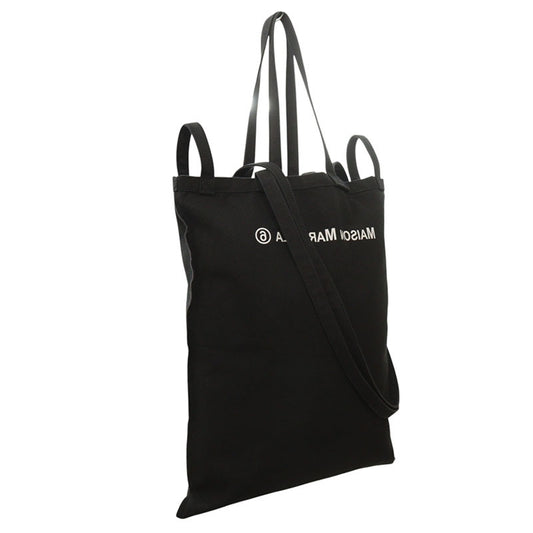 MM6 Logo Print Canvas Tote Bag Black Size ONE SIZE