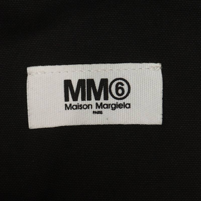 MM6 Logo Print Canvas Tote Bag Black Size ONE SIZE