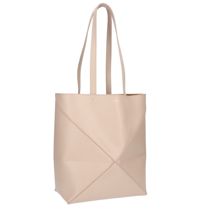 LOEWE Puzzle Fold Tote Bag Calfskin Beige Size ONE SIZE