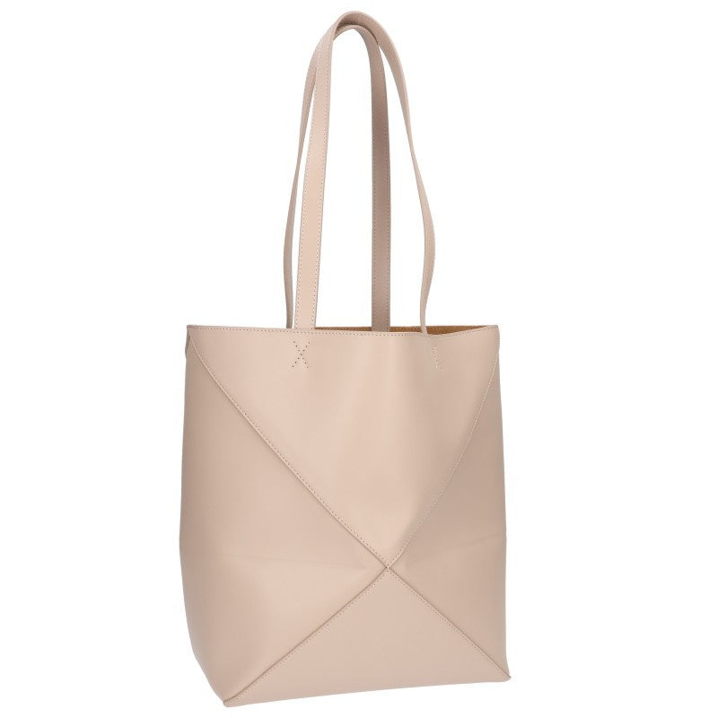 LOEWE Puzzle Fold Tote Bag Calfskin Beige Size ONE SIZE