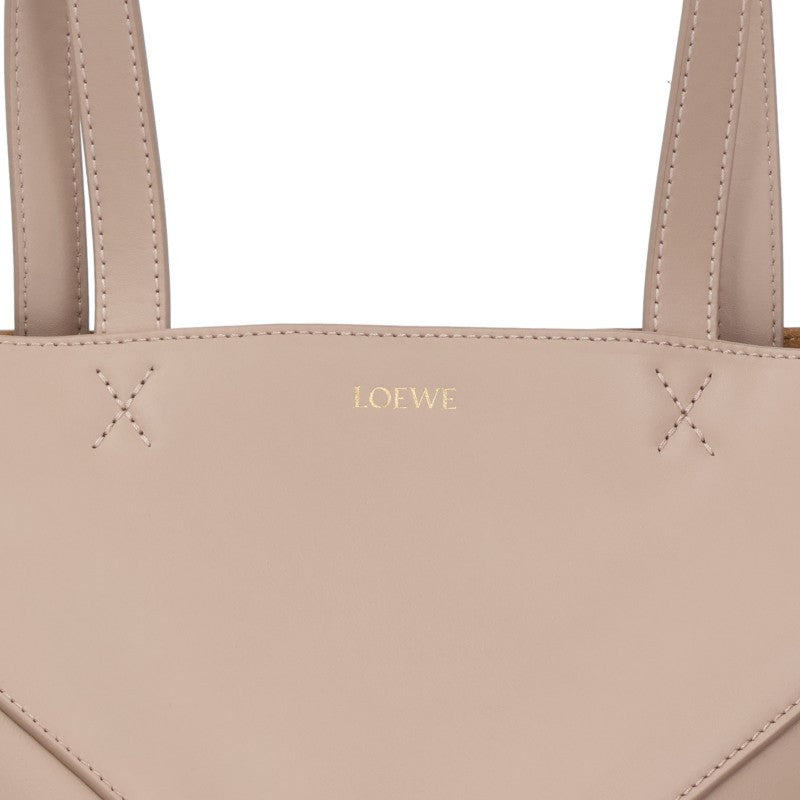LOEWE Puzzle Fold Tote Bag Calfskin Beige Size ONE SIZE