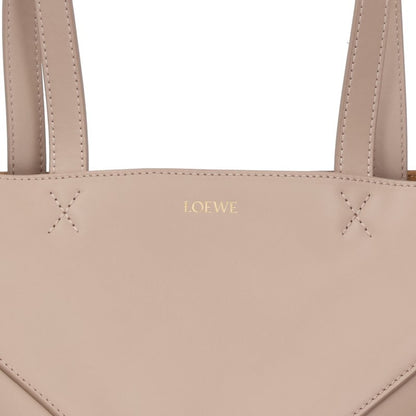 LOEWE Puzzle Fold Tote Bag Calfskin Beige Size ONE SIZE