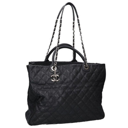 CHANEL Matelassé Black Caviar Tote Bag