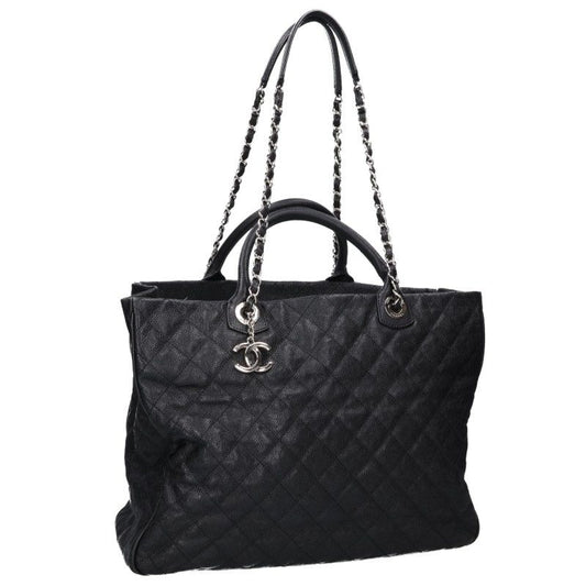 CHANEL Matelassé Black Caviar Tote Bag