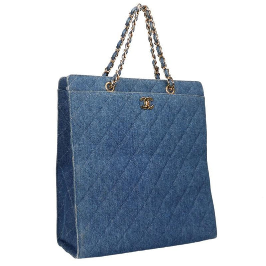 CHANEL Matelassé Indigo Denim Tote Bag