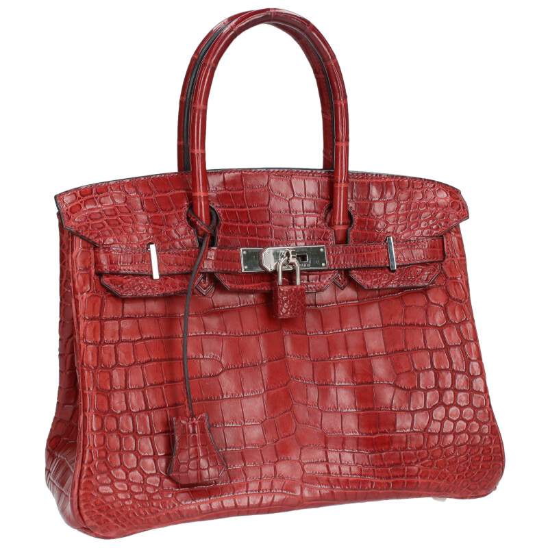 HERMES Birkin 30 F-Stamp Niloticus Mat Handbag Size ONE SIZE