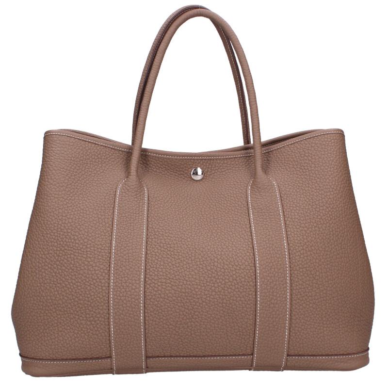 HERMES Garden Party PM Etoupe Negonda Leather Size ONE SIZE