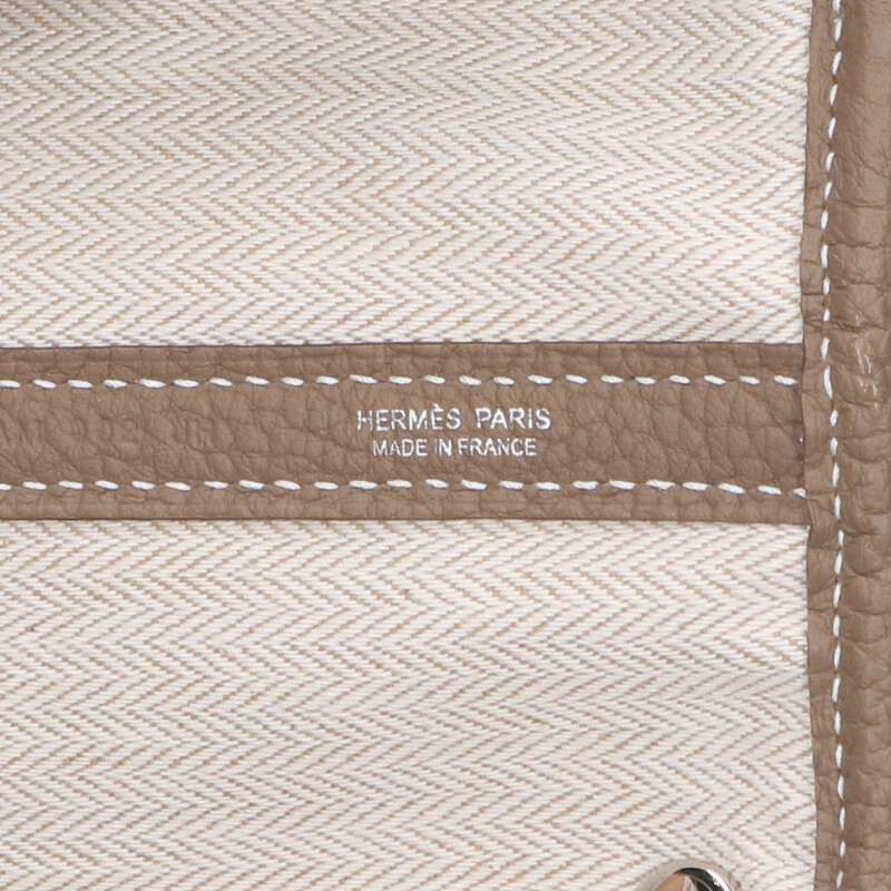 HERMES Garden Party PM Etoupe Negonda Leather Size ONE SIZE