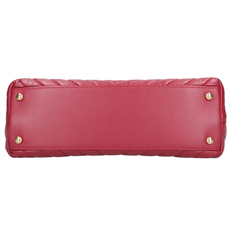 CHANEL Coco Handle 29 Chevron Python Red Size ONE SIZE