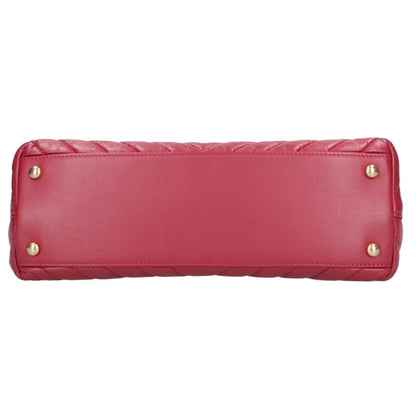 CHANEL Coco Handle 29 Chevron Python Red Size ONE SIZE