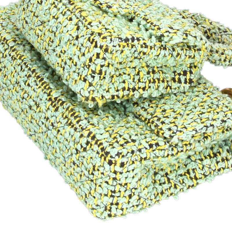 CHANEL Oyako Tweed Pair Handbag Green Multi Size ONE SIZE