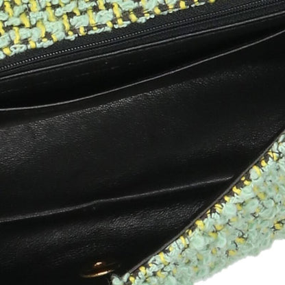 CHANEL Oyako Tweed Pair Handbag Green Multi Size ONE SIZE