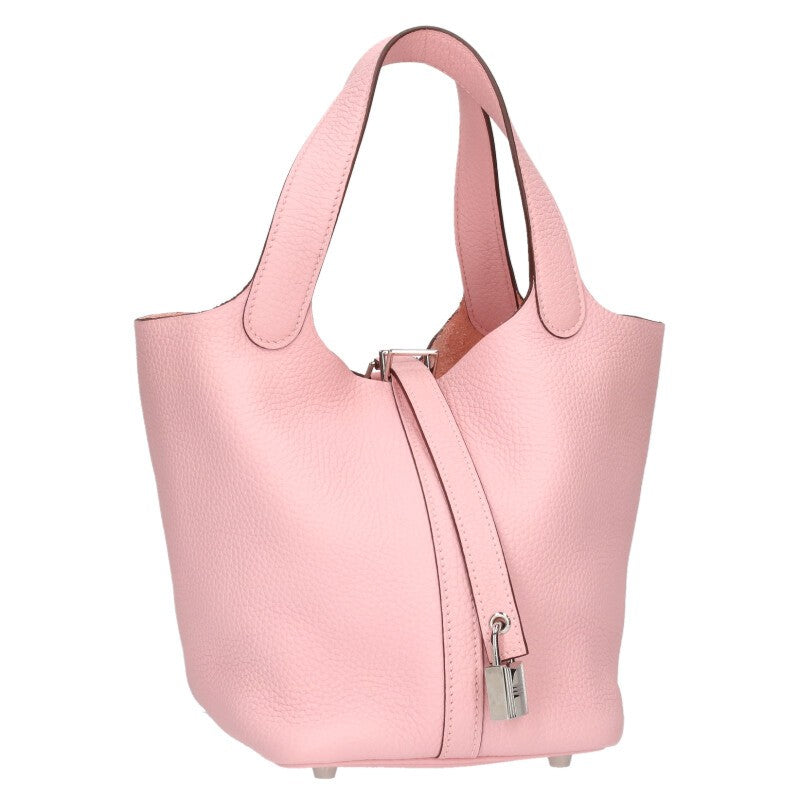 HERMES Picotin PM Rose Sakura Leather Pink Size ONE SIZE