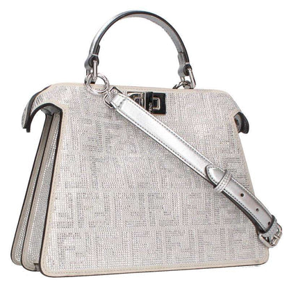 FENDI Peekaboo ISeeU Small FF Crystal Silver Size ONE SIZE
