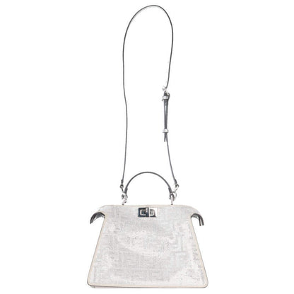 FENDI Peekaboo ISeeU Small FF Crystal Silver Size ONE SIZE