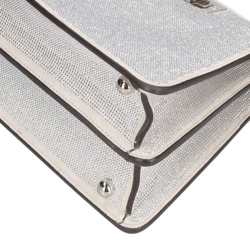 FENDI Peekaboo ISeeU Small FF Crystal Silver Size ONE SIZE