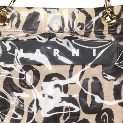 MARNI Vinyl Handbag Beige/Black Size ONE SIZE