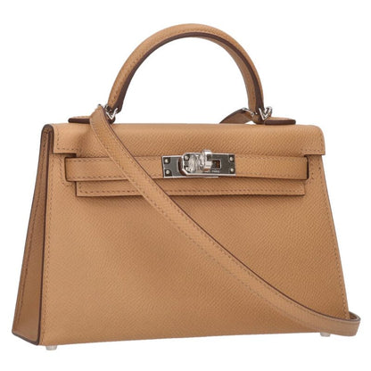 HERMES Mini Kelly 2WAY Veau Epsom Silver HW Size ONE SIZE