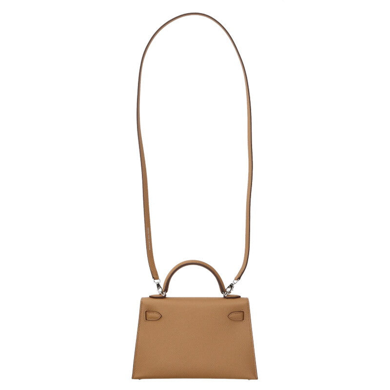 HERMES Mini Kelly 2WAY Veau Epsom Silver HW Size ONE SIZE