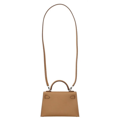HERMES Mini Kelly 2WAY Veau Epsom Silver HW Size ONE SIZE