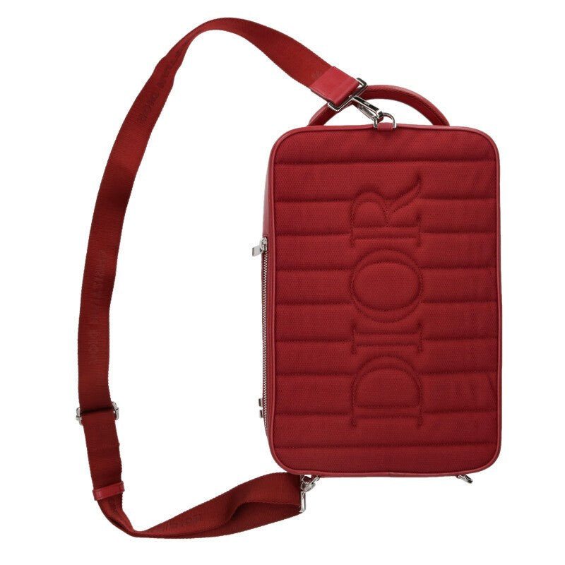 DIOR World Tour Oblique Leather Handbag Red Size ONE SIZE
