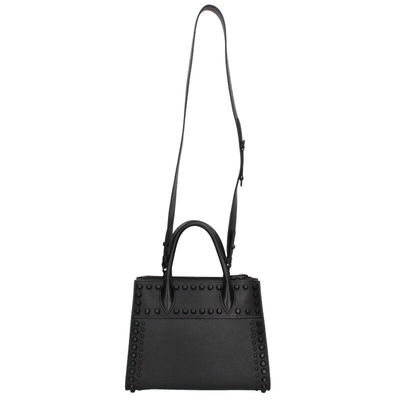 PRADA Paradigm Studded 2WAY Shoulder Bag Black Size ONE SIZE