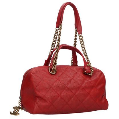 CHANEL Matelasse Caviar Skin Bowling Handbag Size ONE SIZE